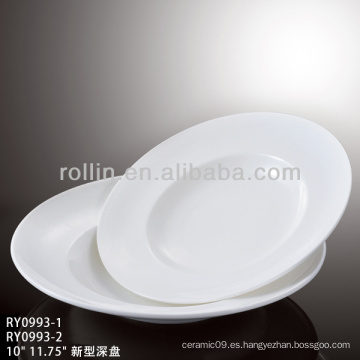 Plato alto blanco de la porcelana del nuevo estilo